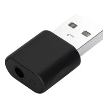 Placa De Som Usb Compacta - Conector 2 Em 1 De 3,5 Mm, Cor Combinada, Preto