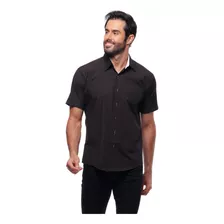 Camisa Social Masculina Manga Curta Sem Bolso Executivo Luxo