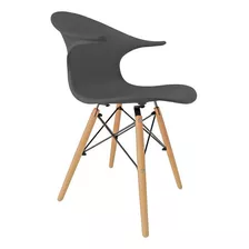 Cadeira Charles Eames New Wood Pelegrin Pw-079 Cinza Escuro Cor Da Estrutura Da Cadeira Cinza-escuro Cor Do Assento Cinza-escuro