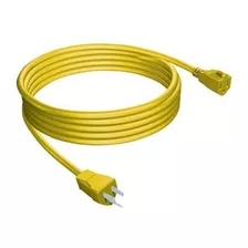 Cable Alargador Para Exteriores, Color Amarillo,