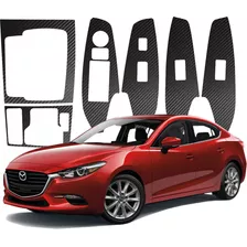 Kit Completo Sticker Mazda 3 2017 2018 Fibra Carbono 