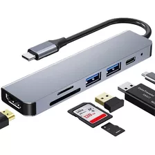 Hub Adaptador 7x1 Hdmi Sd Tf Usb 3.1 Carga Garantia 1 Año