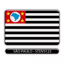 Adesivo Automotivo Bandeira Estado São Paulo Resinado.