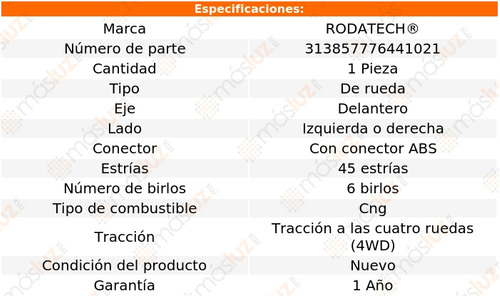 (1) Maza Rueda Del F-150 Heritage V8 5.4l 04 Rodatech Foto 5