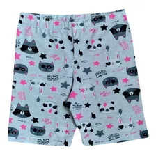 Lote 3 Shorts Infantil De Cotton Estampado E Cores Liso 