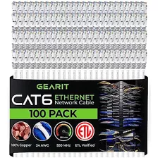 Gearit Cable Ethernet Cat 6 De 1 Pie (paquete De 100) - Cabl