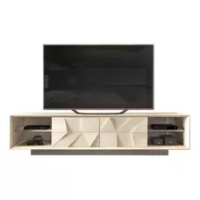 Bancada Para Tv Colone 4 Gavetas Com Detalhes 3d 100% Mdf Cor Creme