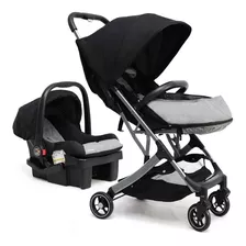 Cochecito De Paseo Fisher-price Confort Travel System Negro Con Chasis Color Plateado