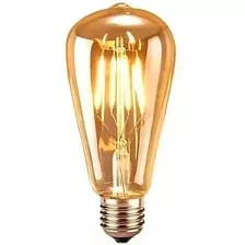 Lâmpada Filamento Led Decorativa Retrô Vintage Âmbar St64 4w 110v/220v