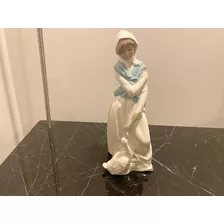 Lladro Hermosa Mujer Con Ganzo