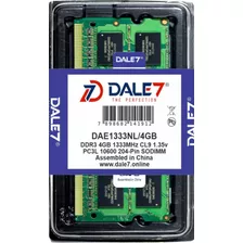 Memória Dale7 Ddr3l 4gb 1333 Mhz Notebook 1.35v Kit C/02
