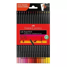 Lapis De Cor 15 Cores Quentes Super Soft Faber Castell