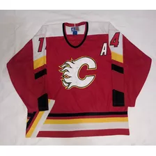 Camisa Vintage Calgary Flames De Theoren Fleury N° 14 Com A