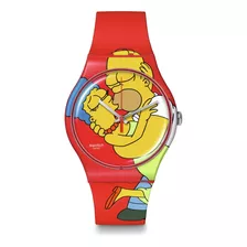 Reloj Swatch Sweet Embrace So29z120 Color De La Correa Rojo Color Del Bisel Rojo Color Del Fondo Rojo