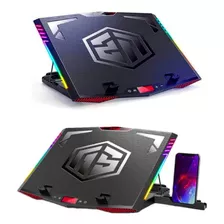 Cooler Laptop Gamer Rgb Cybercool 6 Niveles Con Base Celular