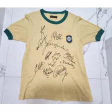 Camisa Oficial Autografada Por Pelé E Elenco Da Copa 70