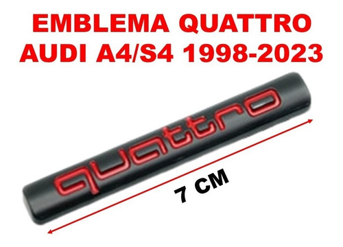 Emblema Quattro Audi A4/s4 1998-2023 Negro/rojo Foto 4