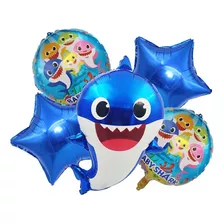 5 Globos Baby Shark Globos Decoracion Cumpleaños Baby Shark Color Azul