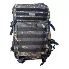 Mochila Táctica Camping 45 L Kushiro Color Marrón Oscuro Diseño De La Tela Rayado