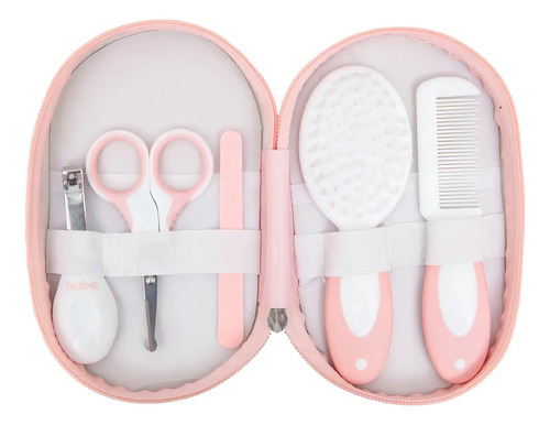 Kit Cuidados Higiene Para Bebês Com Estojo Manicure Rosa