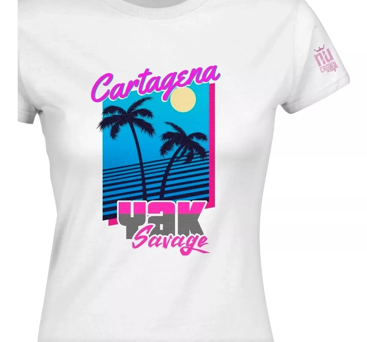 Camiseta  Yak Savage Palmera Cartagena Playa Dama Idk