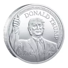 Medalha Moeda Comemorativa Donald Trump Dourada Assinatura