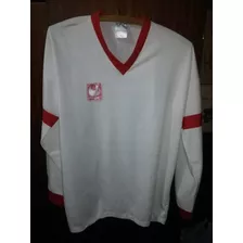 Camiseta Uhlsport * Años 80 Mangas Largas - Blanca Y Roja
