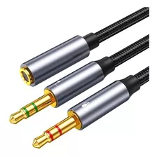 Splitter Divisor Mic Audifono 3.5mm | 2 Machos A 1 Hembra