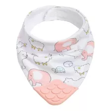 Babador Bandana Com Mordedor Lavável Bebê Buba