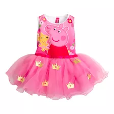 Vestido Disfraz Bebé Niña Peppa Pig Pepa Fiesta Cumpleaños Rosa Bonito Tutu