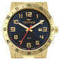 Relógio Technos Masculino Dourado Racer Mostrador Preto Aço Inoxidável