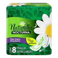 Toallas Femeninas Naturella Nocturna Extra Larga Con Alas 8 Toallas