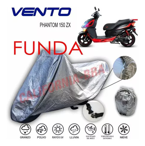 Funda Cubierta Lona Moto Cubre Vento Phantom 150 Zx Foto 2