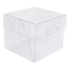 100 Caixas Cubo Acetato 7,5x7,5x7,5 Cm P/ Doces Uso Geral