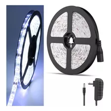 Fita Led 3528 Branco Frio 5m 300 Led Prova Dágua + Fonte Cor Da Luz Branco-frio Tensão De Operação 12v 110v/220v