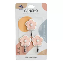 Ganchos Decorativos Diseño Flor Rosado