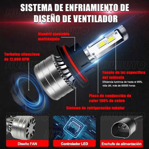 Para Ford 9007 Kit Led Light Alta/baja 40000lm Csp Foto 4