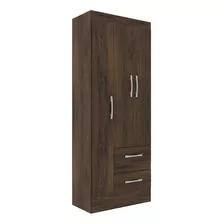 Guarda-roupa Solteito Nobre 3 Portas 2 Gavetas Cor Cacau