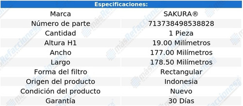 Filtro Cabina Mitsubishi Mirage L3 1.2l 14-19 Sakura Foto 2