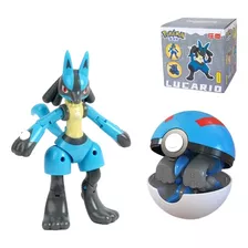 Brinquedo Pokemon Lucario Dentro De Pokebola Tamanho Real