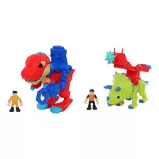 Playset Dino Troops T- Rex Y Triceratops 2figuras Shp