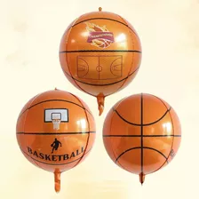 10 Balão Metalizado Bola Basquete Decorativo Basketball