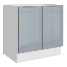 Balcão Madesa Lux 80 Cm 2 Portas - Branco/cinza