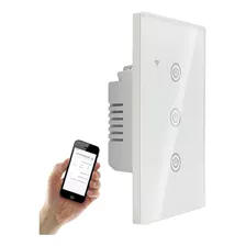 Apagador Inteligente Wifi Touch 3 Botones Bco Alexa/google