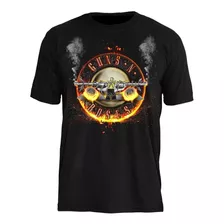 Camiseta Guns N' Roses Bullet Fire Oficial Stamp Rockwear