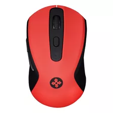 Naceb Tecnología Mouse Inalámbrico Na-0116 Diseño Ergonómico Cómodo Alcance De Hasta 10 M. 2.4 Ghz Incluye Pilas Aa Color Rojo