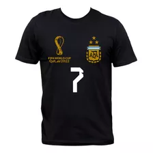 Remera Negra Rodrigo De Paul Camiseta Selección Argentina