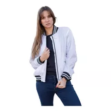 Campera Bomber Mujer Roma Con Puños, Estilo Rompe Viento