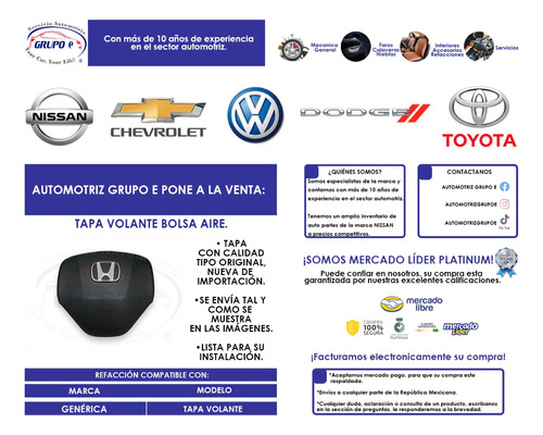 Tapa Bolsa Aire Honda Fit 2014 2015 2016 2017 2018 2019 2020 Foto 6