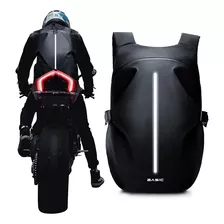 Mochila Para Casco Moto Impermeable Negra Con Reflectivo